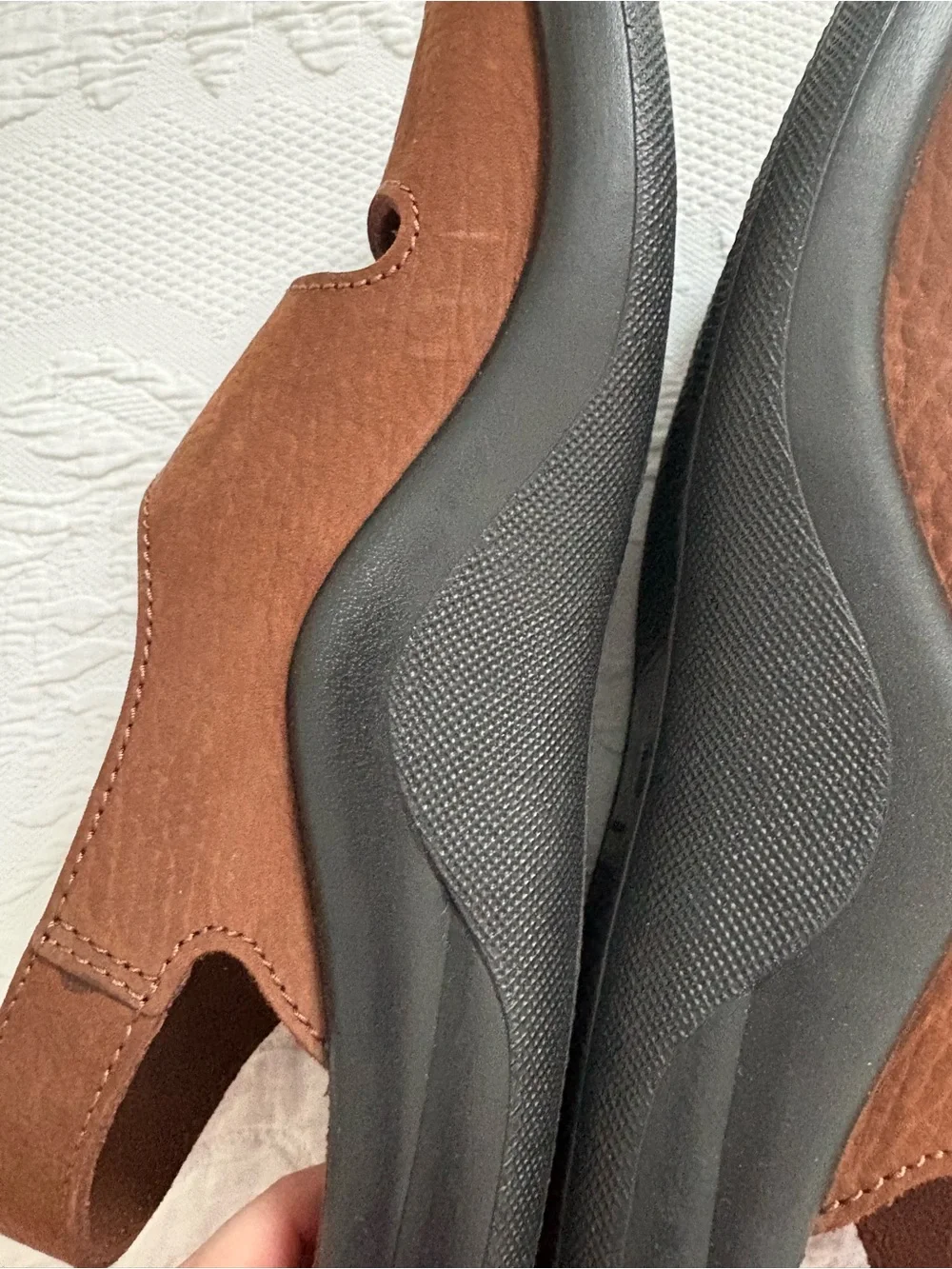 Hammacher Schlemmer sandals brown leather suede comfort size 45, US 11.5